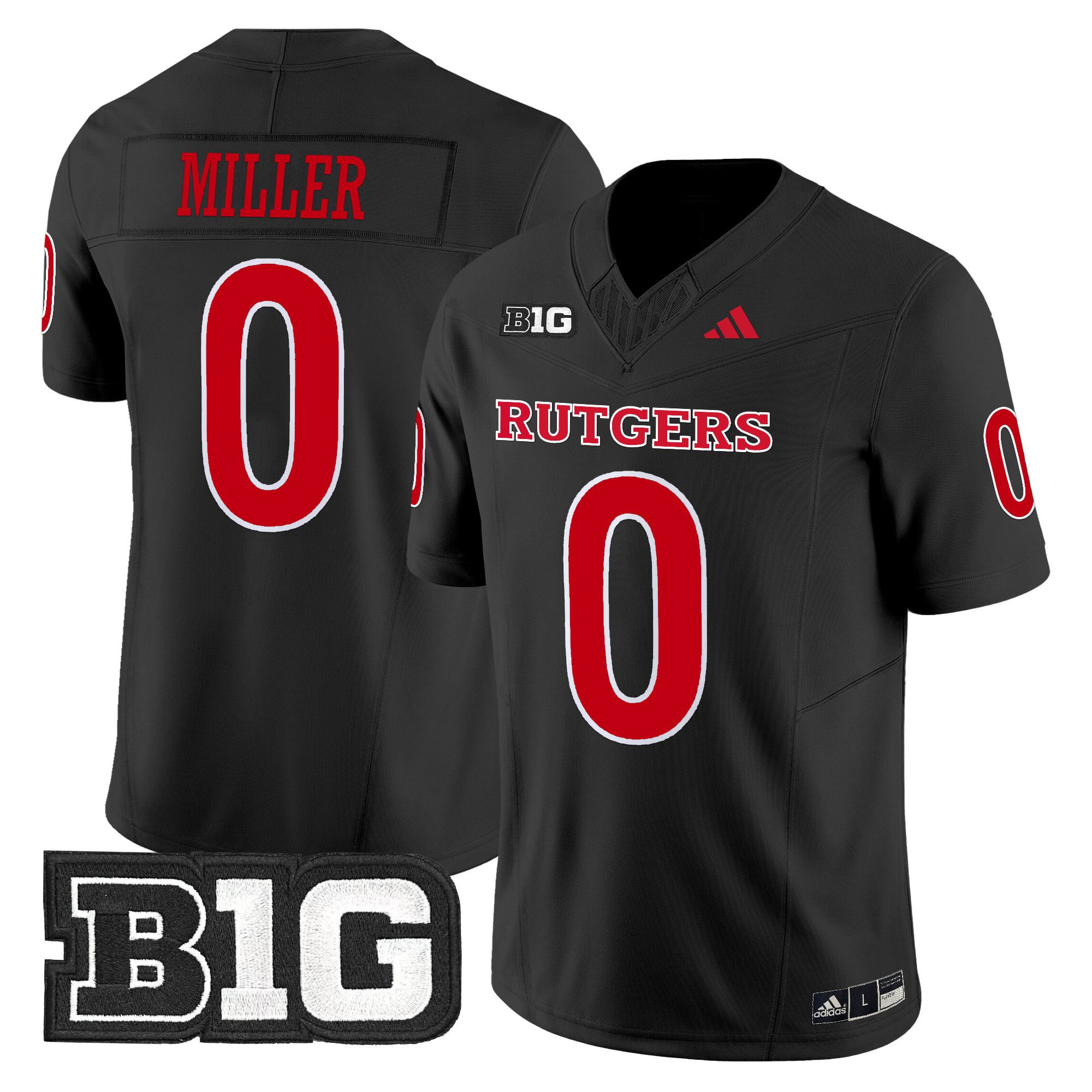 Men Rutgers Scarlet Knights #0 Miller Black 2024 Vapor Limited NCAA Jersey style 1